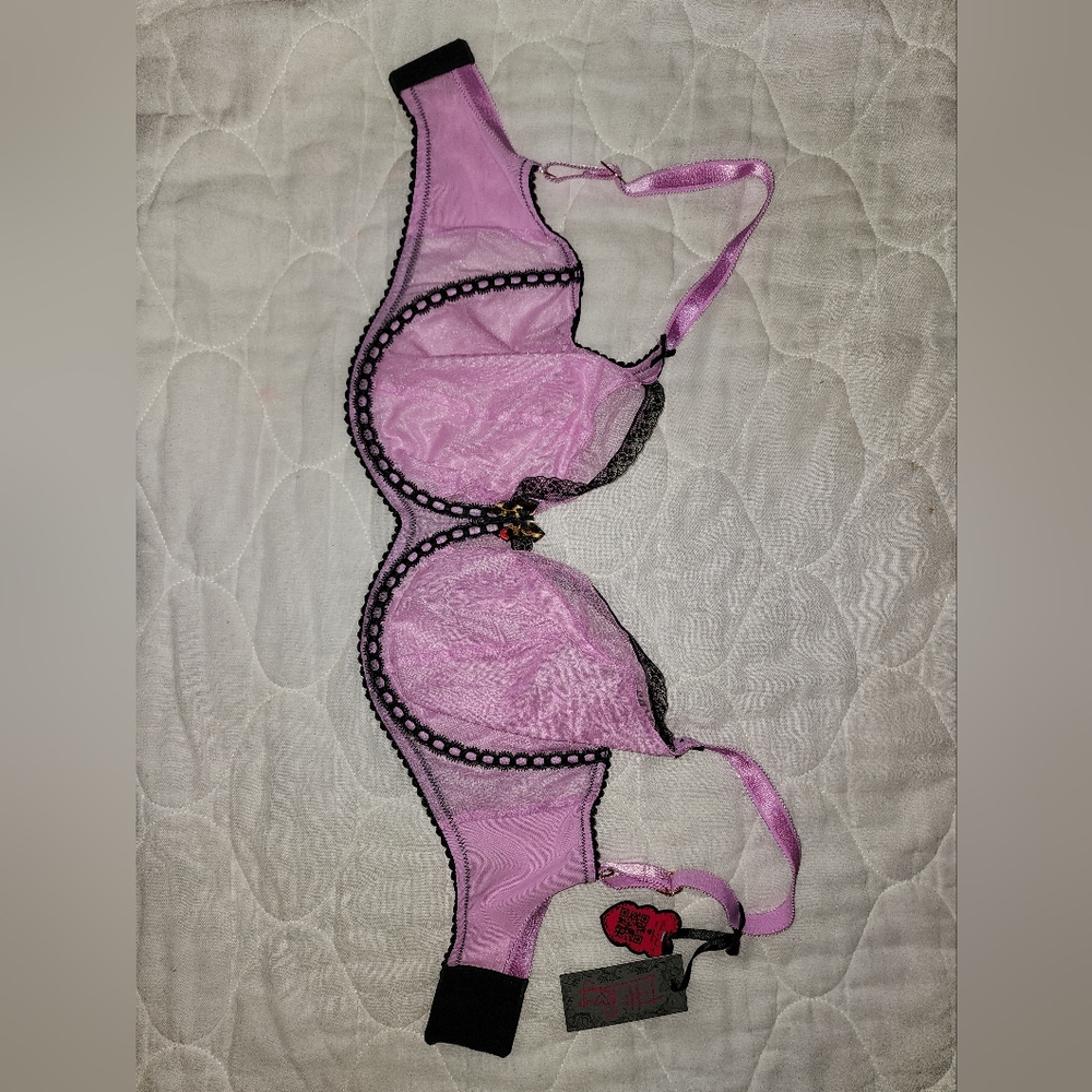 Tutti Rouge Nichole Parma Violet Bra B2233 Color Pink/Black Size 32H UK/32K US